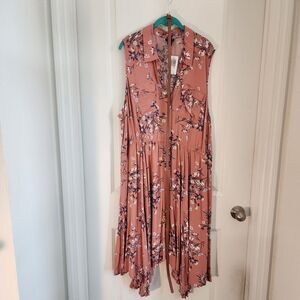 Torrid Challis Handkerchief Shirt Dress Size 3X Dusty Rose Sleeveless Womens New